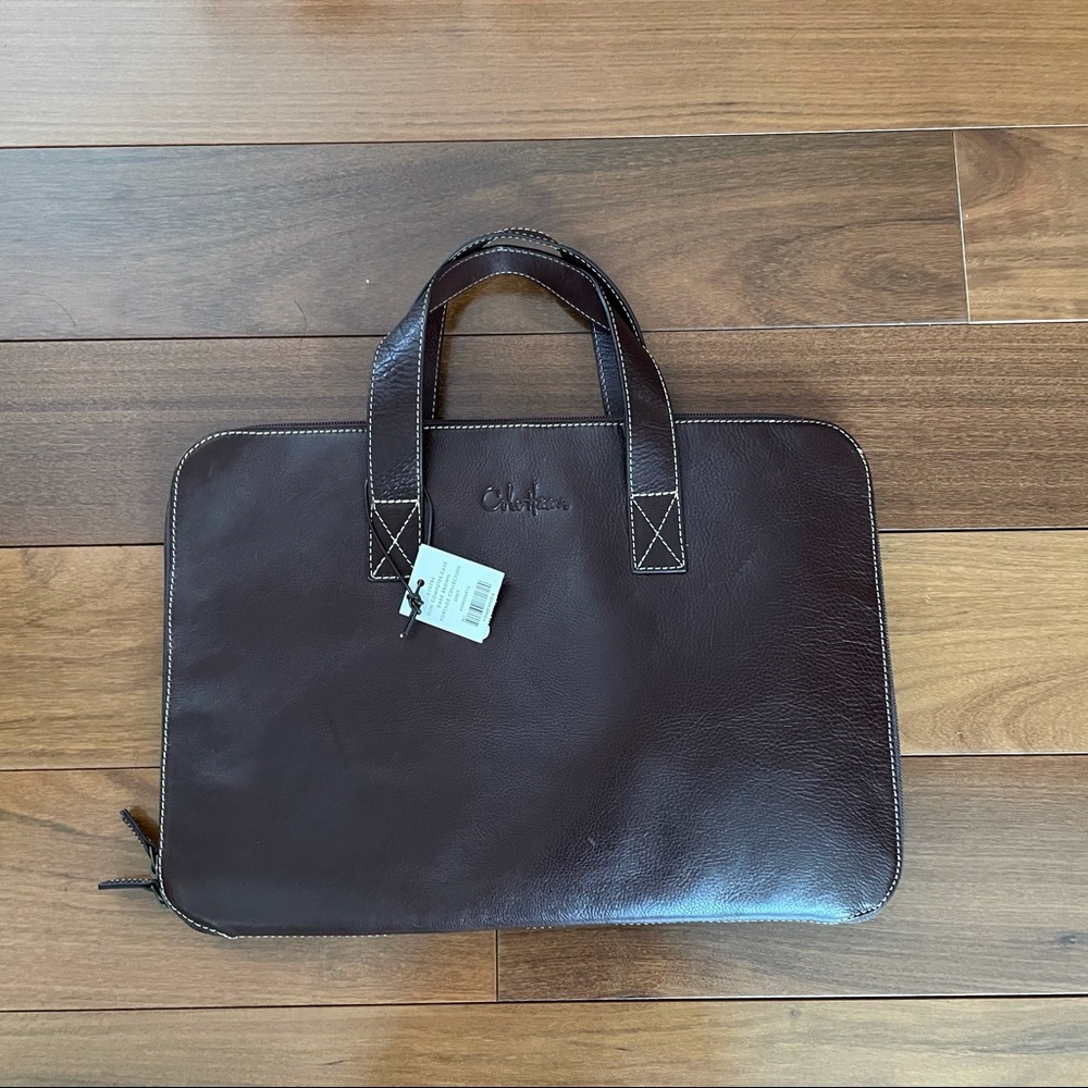 Cole Haan Slim Computer Briefcase Dark Brown *NWT*